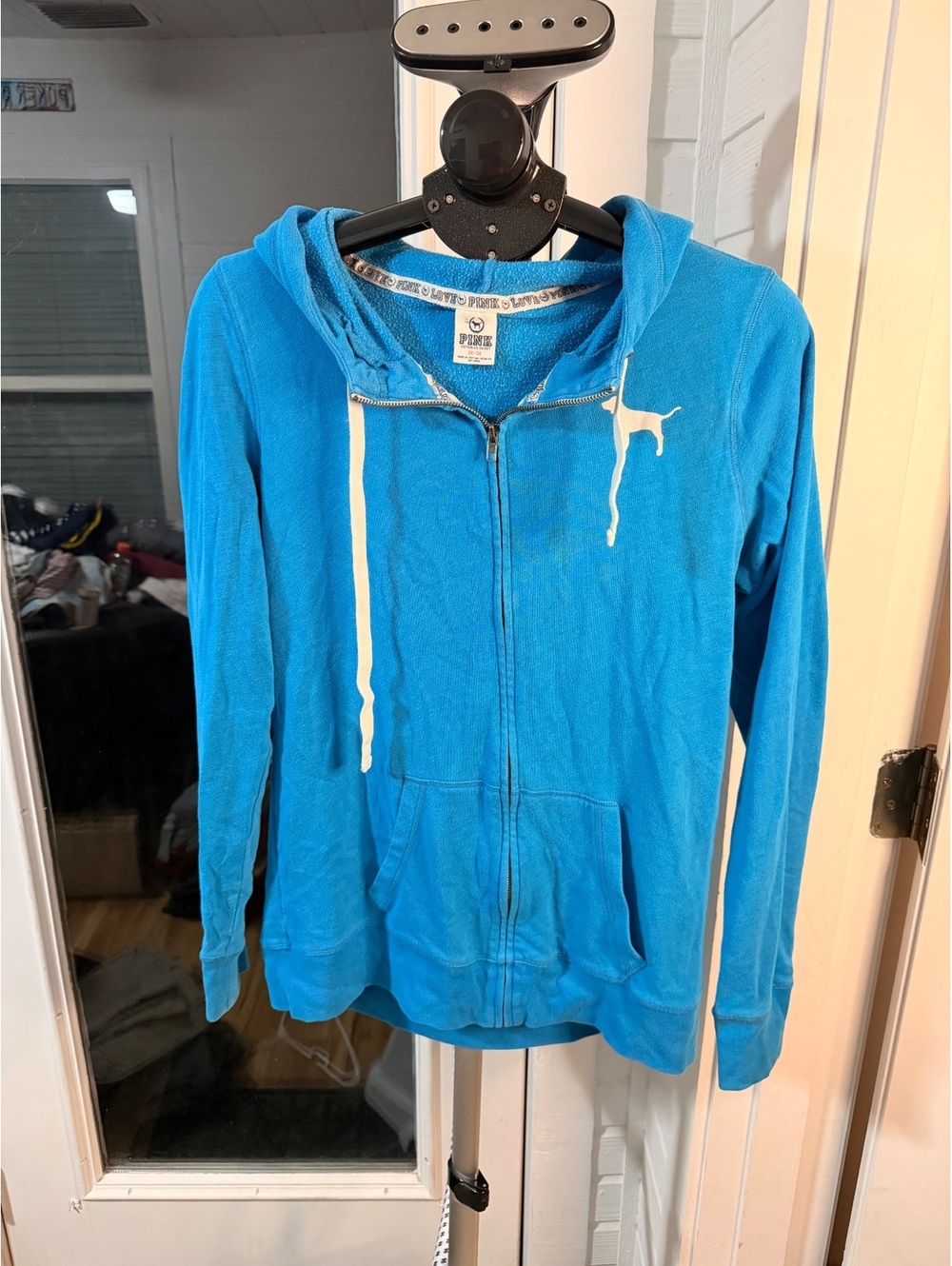 PINK Blue Zip Up Hoodie